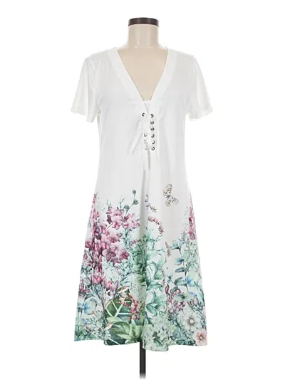 Pre-owned Made With Love Casual Dress In White