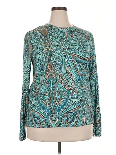 Pre-owned Made With Love Long Sleeve Blouse In Blue