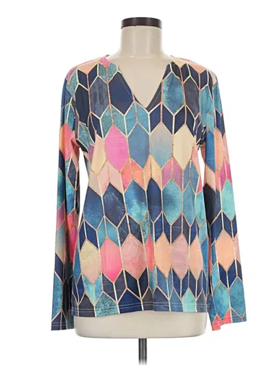 Made With Love Long Sleeve Blouse In Blue