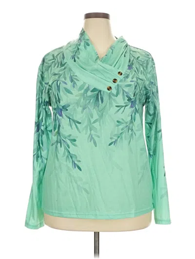 Pre-owned Made With Love Long Sleeve Blouse In Green