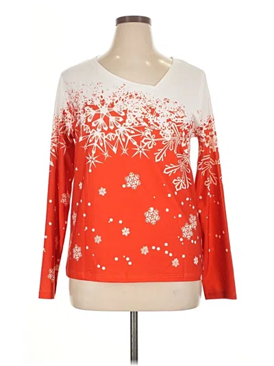 Pre-owned Made With Love Long Sleeve Blouse In Orange