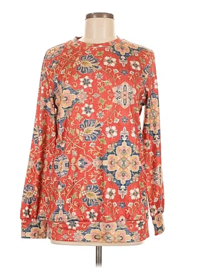 Pre-owned Made With Love Long Sleeve Blouse In Red