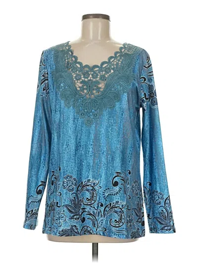 Pre-owned Made With Love Long Sleeve Blouse In Teal