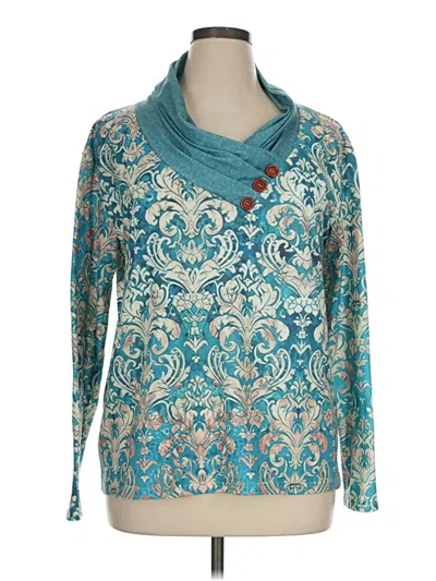 Pre-owned Made With Love Long Sleeve Blouse In Teal