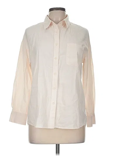 Pre-owned Made With Love Long Sleeve Button Down Shirt In Ivory