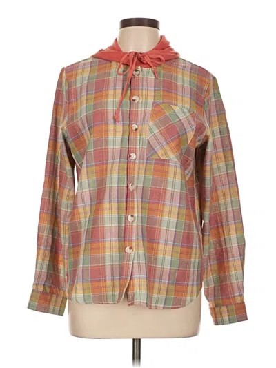 Pre-owned Made With Love Long Sleeve Button Down Shirt In Orange