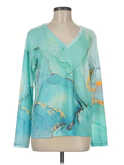 Pre-owned Made With Love Long Sleeve T-shirt In Teal