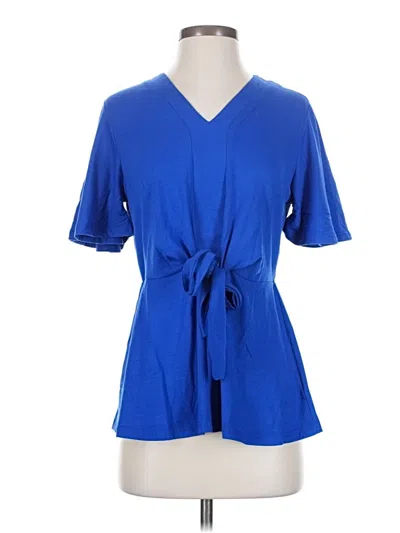 Pre-owned Made With Love Short Sleeve Blouse In Blue