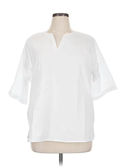 Pre-owned Made With Love Short Sleeve Blouse In White
