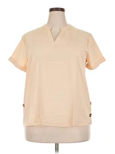Pre-owned Made With Love Short Sleeve Blouse In White