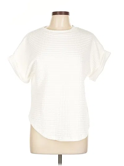 Pre-owned Made With Love Short Sleeve Top White Boatneck Tops