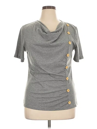 Pre-owned Made With Love Short Sleeve T-shirt In Gray
