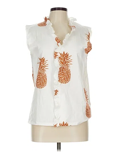 Pre-owned Made With Love Sleeveless Blouse In White