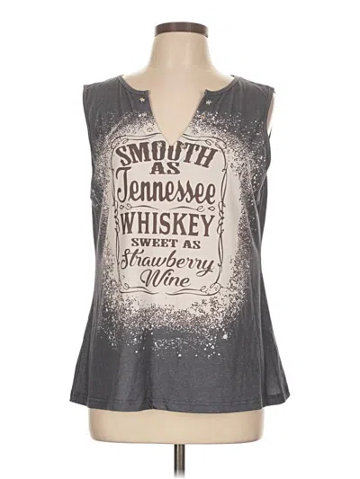 Pre-owned Made With Love Sleeveless T-shirt In Gray