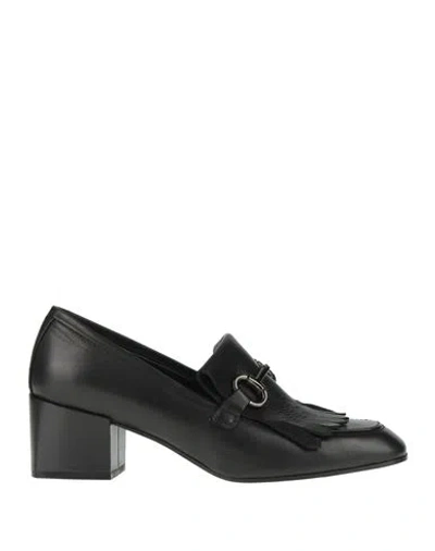 Made94 Woman Loafers Black Size 7 Leather