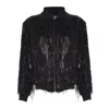 Madebyza Women's Black Sequinned Oversize Bomber Jacket In Black
