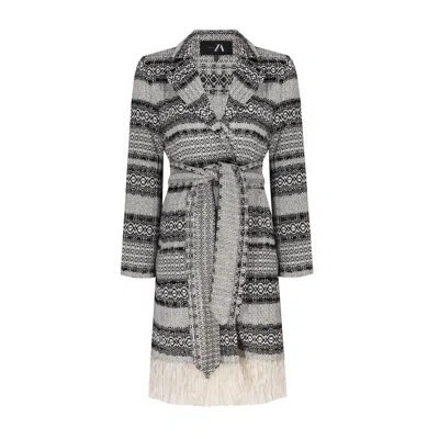 Madebyza Women's Black / White Monochrome Noir Nomad Trench In Black/white