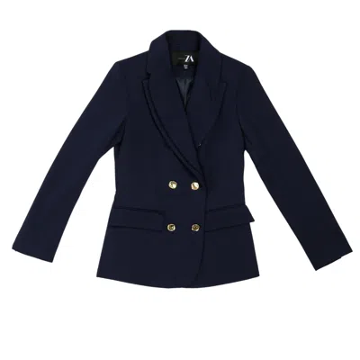 Madebyza Women's Blue Navy Double Breasted Blazer