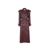 Madeleine Simon Studio Women's Brown / Black Matrixxx Neo Burgundy Oversize Sheepskin Long Coat Tall Woman Version In Brown/black