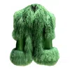Madeleine Simon Studio Women's Ferdinand Green Sheepskin Vest With West Texas Curly Fur In Green