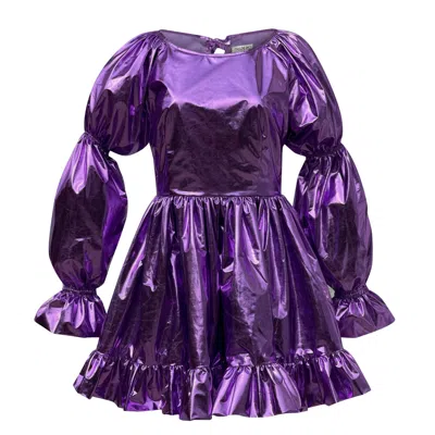 Madeleine Simon Studio Special Effects Dress In Pink/purple