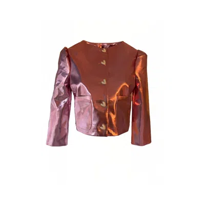 Madeleine Simon Studio Women's Pink / Purple The Mini Pink Metallic Jacket In Pink/purple