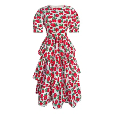 Madeleine Simon Studio Women's Swedish Strawberry Summer Haus Dress - Multicolour In Red