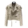 Madeleine Simon Studio Women's White Ivory Luxe Heart Los Angeles Jacket In White