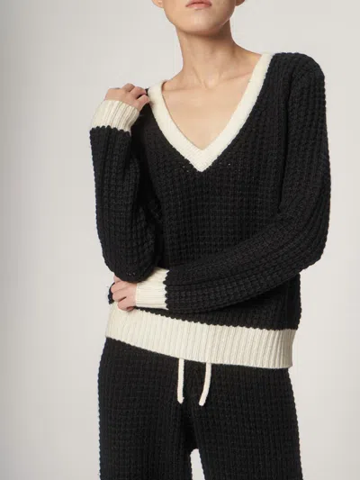 Madeleine Thompson Anatoli Sweater In Black Cream