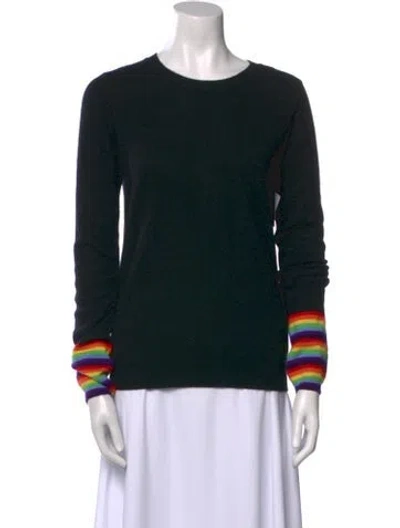 Pre-owned Madeleine Thompson Cashmere Colorblock Pattern Sweater In Black