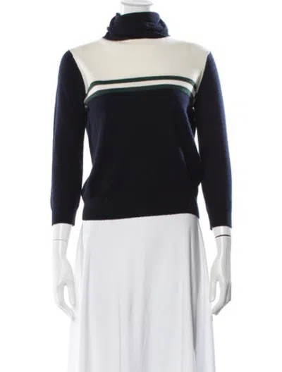 Pre-owned Madeleine Thompson Cashmere Colorblock Pattern Sweater In Black