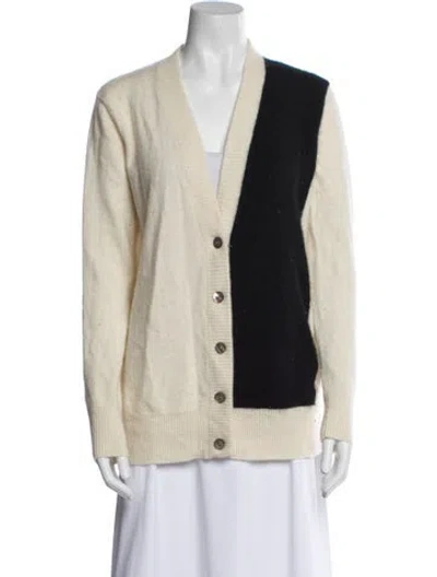 Pre-owned Madeleine Thompson Cashmere Colorblock Pattern Sweater In Neutral