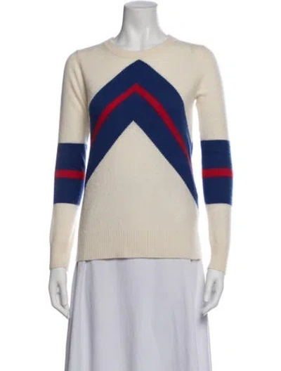 Pre-owned Madeleine Thompson Cashmere Colorblock Pattern Sweater In Neutrals