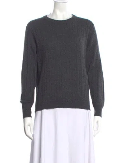 Pre-owned Madeleine Thompson Cashmere Crew Neck Sweater In Gray