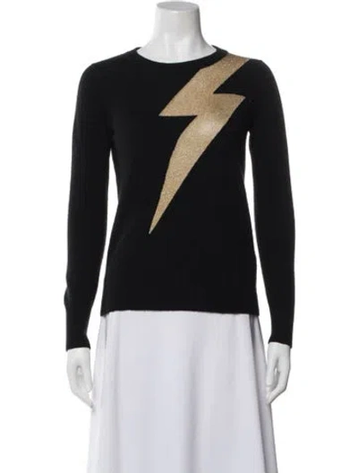 Pre-owned Madeleine Thompson Cashmere Graphic Print Sweater In Black