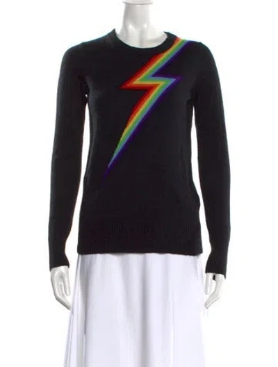 Pre-owned Madeleine Thompson Cashmere Graphic Print Sweater In Black