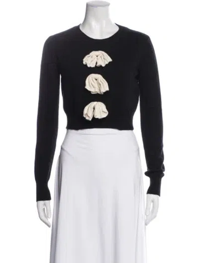 Pre-owned Madeleine Thompson Cashmere Graphic Print Sweater In Black