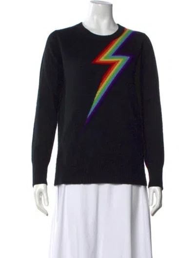 Pre-owned Madeleine Thompson Cashmere Graphic Print Sweater In Black