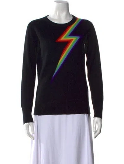Pre-owned Madeleine Thompson Cashmere Graphic Print Sweater In Black