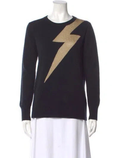 Pre-owned Madeleine Thompson Cashmere Graphic Print Sweater In Blue