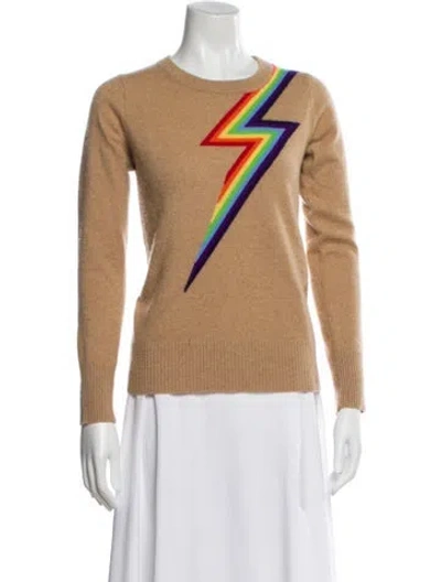 Pre-owned Madeleine Thompson Cashmere Graphic Print Sweater In Neutral