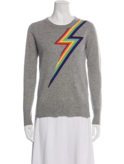Pre-owned Madeleine Thompson Cashmere Graphic Print Sweater In Purple