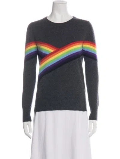 Pre-owned Madeleine Thompson Cashmere Graphic Print Top In Blue