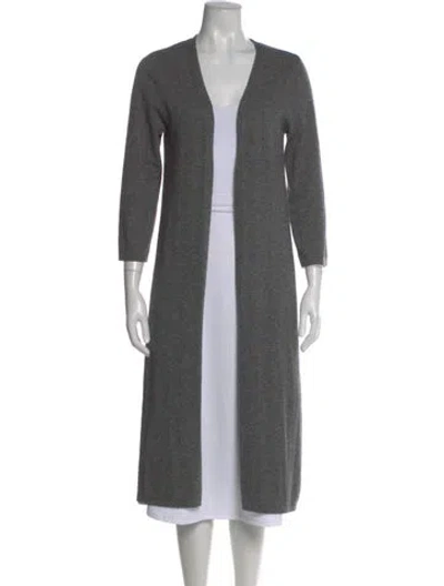 Pre-owned Madeleine Thompson Cashmere Open Front Sweater In Gray