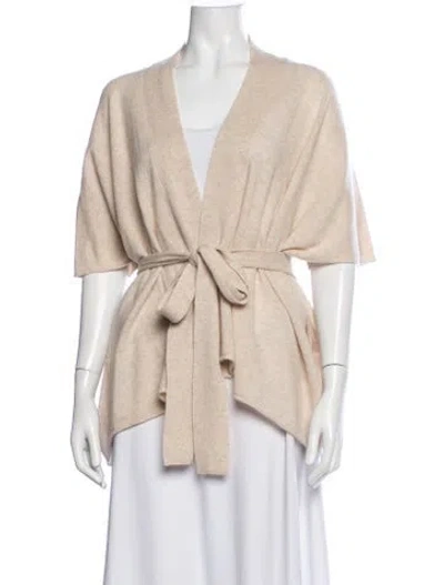 Pre-owned Madeleine Thompson Cashmere Open Front Sweater In Neutrals