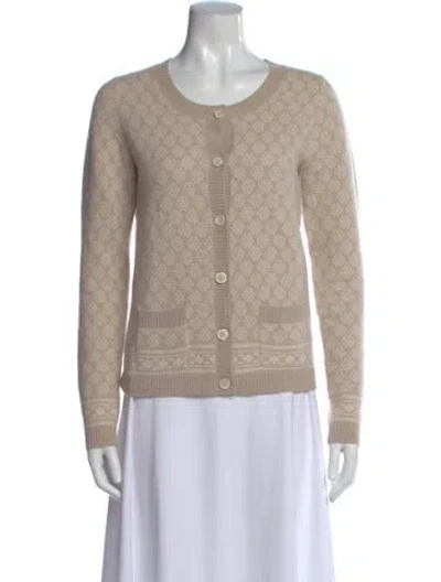 Pre-owned Madeleine Thompson Cashmere Patterned Sweater In Neutral