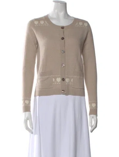 Pre-owned Madeleine Thompson Cashmere Patterned Sweater In Neutral