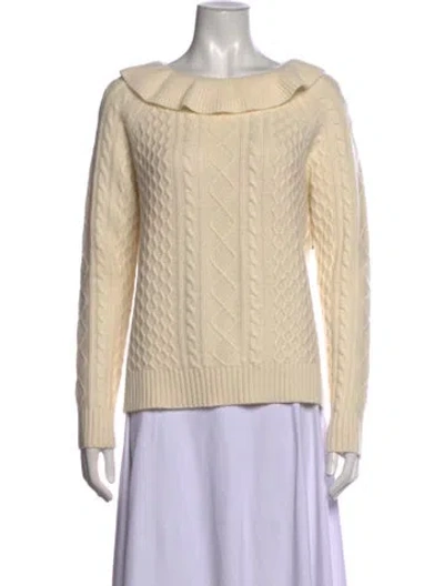 Pre-owned Madeleine Thompson Cashmere Patterned Sweater In Neutrals