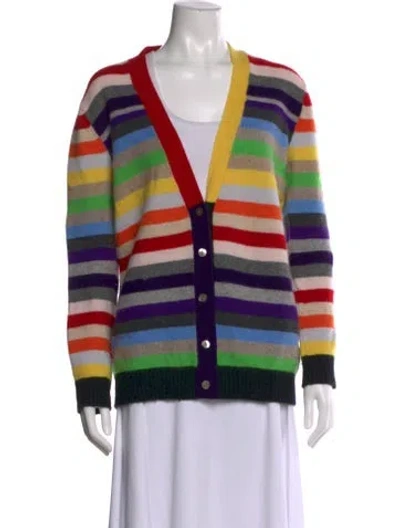 Pre-owned Madeleine Thompson Cashmere Striped Sweater In Black