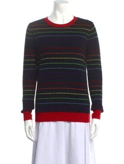 Pre-owned Madeleine Thompson Cashmere Striped Sweater In Black